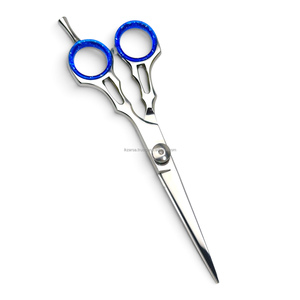 Ciseaux de coiffure professionnels légers et de haute qualité en acier inoxydable, avec poignée en papier coloré personnalisé et revêtement de sécurité, pour la coupe des cheveux. - Product Image 2