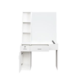 Postazione da Barbiere Portatile in Vetro dal Design Moderno con Specchio per Saloni di Bellezza e Spa all'Aperto, Spina USA per Barbieri - Product Image 3