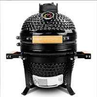 Barbecue au charbon de bois en céramique portable de luxe Egg Kamado 13 pouces avec chariot