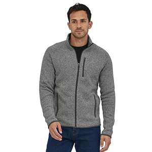 <b>Men's</b> TrailReady Gray Fleece <b>Jacket</b> —Cozy heather-gray full‑zip fleece easy layering, all‑day comfort Fleece ODM Supplier - Product Image 1