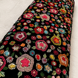 Velvet Embroidered Fabric For Abaya Kaftan Modest Wear Gulf UAE Designer Garment Textile Export Quality <b>Material</b> For Fashion Hub - Product Image 5