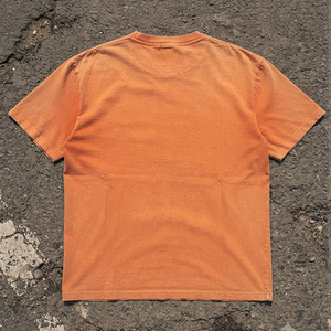Camiseta de hombre oversize con bordado desgastado, manga corta, lavado ácido, cuello redondo vintage, estilo casual streetwear, hombros caídos - Product Image 2