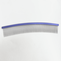Peigne de toilettage pour animaux de compagnie Eversharp en acier inoxydable incurvé pour chiens et chats 230 mm Violet Éliminateur de poils