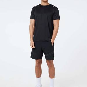 Conjunto Deportivo de Verano 2026 para Hombre, Camiseta de Manga Corta de Color Sólido Informal, Pantalones Cortos Deportivos Transpirables de Poliéster/Algodón, Color Negro - Product Image 5