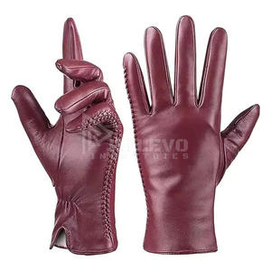 Guantes de cuero de moda para mujer, profesionales, de piel de oveja auténtica, suaves y cómodos, para motociclistas, guantes personalizados. - Product Image 6