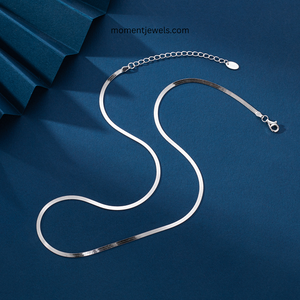 Collar de Cadena de Serpiente de Plata de Ley 925 para Mujer, Chapado en Oro de 18K, Patrón de Piel de Serpiente Tridimensional, Joyería de 11g - Product Image 3
