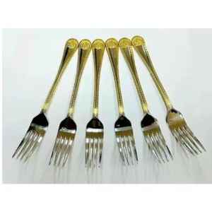 Tenedor de fruta hecho a mano de acero inoxidable con mango de diseño único para bodas, eventos, restaurantes, juego de cubiertos con acabado pulido. - Product Image 6