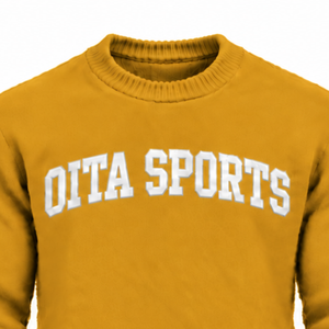 Custom Mustard Yellow Men Fuzzy Knit Sweater Crew Neck Long Sleeve Casual Warm Winter <b>Pullover</b> <b>Jumper</b> with Raised Chest Letter - Product Image 3