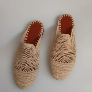 Sandales en raphia naturel, chaussures en raphia pour femmes, mules en raphia faites à la main, sandales d'été, raphia marocain - Product Image 1