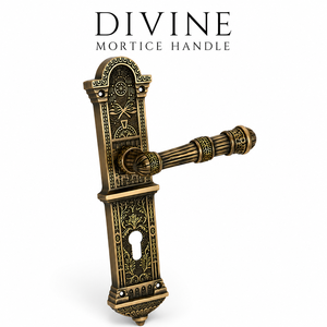 Premium DIVINE Brass Mortice <b>Door</b> Handle Matte Brush Antique Finish Heavy Duty Lever Handle for Residential Commercial Home - Product Image 1