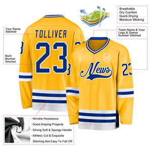 Maillots de hockey personnalisés pour le marché américain, nom et numéro personnalisés, fournisseur de vêtements de sport pour le hockey sur glace - Product Image 3