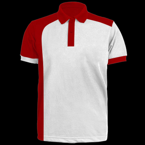 Men's <b>White</b> Red Solid Short Sleeve Knitted Polyester/Cotton Quick Dry for Shirt Smart Casual Regular Fit - Product Image 1