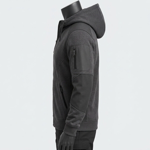 Sudadera con Capucha y Cremallera Completa, Ajuste Atlético Cómodo, Ligera, Sudadera Deportiva con Cremallera para Hombre, Tejido Transpirable de Secado Rápido - Product Image 3