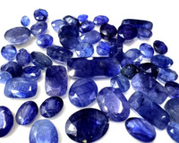 Saphir bleu naturel facetté de haute qualité, pierre non montée, certifié par un tiers, 6-15 mm, formes et coupes variées pour bagues et pendentifs