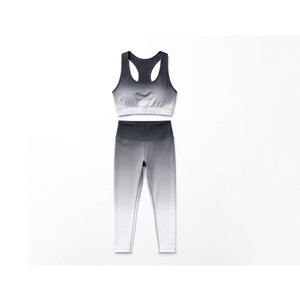 Conjunto Deportivo para Mujer, Conjunto de Yoga Transpirable con Estampado a Cuadros, Top sin Mangas de Alta Calidad de 2 Piezas con Cintura Elástica y Logotipo Frontal - Product Image 1