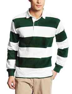 Polo de rugby à manches longues en coton tricoté, maillot de football ajusté, polo d'été tricoté de couleur unie - Product Image 4