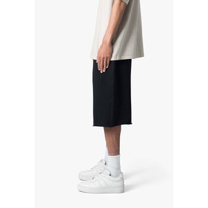 Shorts de survêtement en coton surdimensionnés pour hommes, en molleton épais, coupe ample, style streetwear décontracté, avec logo personnalisé brodé à la taille - Product Image 3