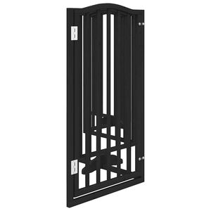 Barrière pliable pour chien à 6 panneaux avec porte, 118,1 pouces, en bois de peuplier noir, barrières et enclos pour animaux de compagnie - Product Image 5