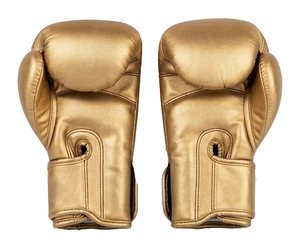 Professional Metallic Gold Boxing Training <b>Gloves</b> Premium Leather Sparring <b>Gloves</b> Muay Thai Kickboxing Custom Logo OEM Gear 16oz - Product Image 4