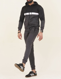 Conjunto Deportivo de Invierno para Hombre, 100% Algodón, Forro Polar Ligero y Transpirable, con Capucha y Cremallera, Estilo Urbano, de Secado Rápido, con Estampado - Product Image 1