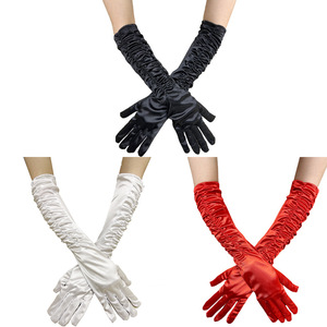 Gants de mariée en satin froissé de 45 cm de long pour femmes, parfaits pour l'opéra, les mariages, les fêtes et les spectacles sur scène - Product Image 3