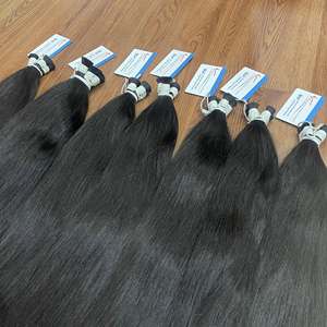 Cheveux naturels noirs vietnamiens lisses en vrac, 6-32 pouces, pleine longueur, 100% cheveux humains, double tirage, pleine densité - Product Image 1