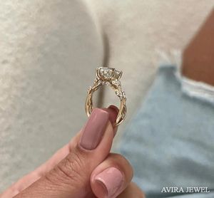 Anillo de Compromiso con Moissanita de Corte Ovalado, Oro Rosa de 18k, 14k, 10k, 1CT, Claridad VVS1, Sin Níquel, Sin Plomo, Joyería Clásica de Lujo para Ella - Product Image 3