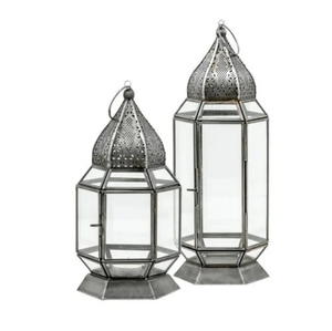 Fabulous Look Metal Clear Glass Candle <b>Lanterns</b> Black Finished Home Wedding Garden Decorative Hanging <b>Lantern</b> <b>Sets</b> - Product Image 6
