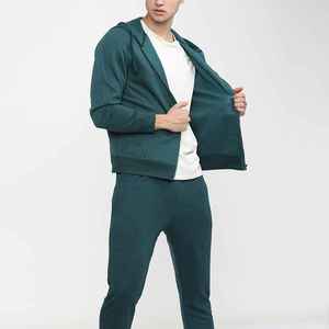 Sudadera con Capucha para Hombre, Tejida, Corte Regular, Color Sólido, Informal, para Otoño, Manga Larga, con Bolsillos, Transpirable - Product Image 2