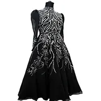 Robe de soirée de luxe noire coupe trapèze à manches longues, richement ornée de perles et de sequins, élégante, pour femmes musulmanes arabes, tenue de cérémonie formelle