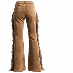 <b>Women</b> Suede Trousers Soft Touch Leather Slim Fit High Waist Elegant Casual Pants Wholesale Supplier OEM ODM Manufacturer - Product Image 4