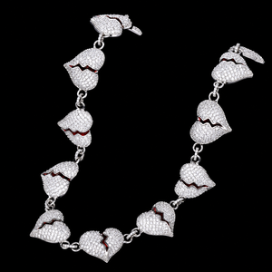 Atractivo Collar de Diamantes con Corte de Corazón Roto, Chapado en Oro de 18K, con Micro Pavé y Cadena de Eslabones, Joyería de Moda Unisex para Hombre, Regalo - Product Image 3