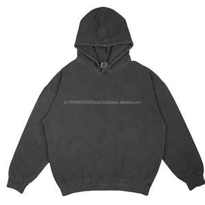   Sudaderas con Capucha para Hombre y Mujer 2026, Negras, de Algodón Grueso, Personalizadas, con Lavado Ácido, Estilo Vintage, Servicio OEM, Técnica de Teñido Liso - Product Image 1