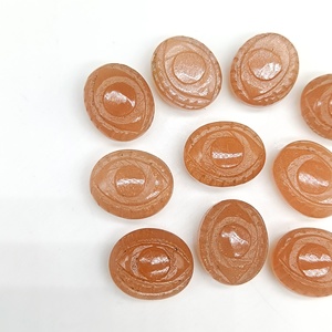 Natural Flashy Peach <b>Moonstone</b> Evil Eye Hand Carved Gemstone Beads For Jewelry Making 10x12mm <b>Moonstone</b> Carving Crystal Charms - Product Image 4