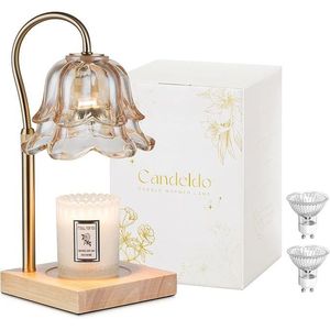 Lampe chauffe-cire dorée en forme de fleur avec minuterie, hauteur réglable, pour la décoration intérieure, cadeau de Noël, nouvelle catégorie de produits - Product Image 1