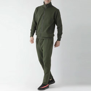Custom Color Lightweight <b>Men</b> Olive <b>Green</b> Hoodie Outfit <b>Tracksuit</b> New Design Slim Fit <b>Men's</b> Zipper <b>Tracksuit</b> - Product Image 3