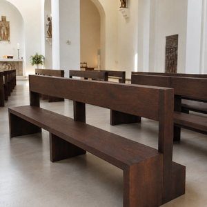 Banco de Madera Maciza para Iglesia con Respaldo para Asientos de Iglesia y Salas de Culto - Product Image 2