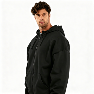Sudadera con Capucha Personalizada con Pedrería, 100% Algodón, Unisex, Sólida, de Invierno, Holgada, con Bolsillos, Transpirable, 550 Gramos, Gruesa - Product Image 3