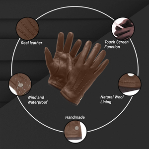 Hot Sale Men Winter Casual Women Leather Fashion <b>Gloves</b> Street Wear Leather <b>Gloves</b> Winter New Arrival <b>Gloves</b> - Product Image 6