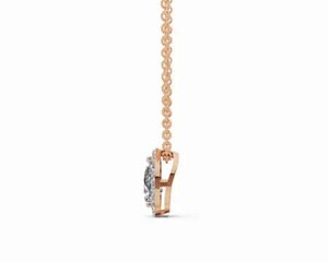 Pendentif halo en diamant ovale de 0,578 carat cultivé en laboratoire, collier 21 pièces, or jaune/rose 9K/14K/18K, plaqué or, bijoux de luxe - Product Image 2