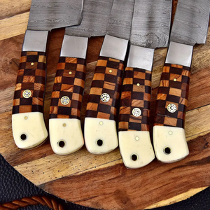 LEGACY BLADES Custom 67 Layer Damascus Kitchen <b>Knife</b> <b>Set</b> 5 Piece Professional Chef <b>Knives</b> Wooden Handle OEM ODM Factory Price - Product Image 2