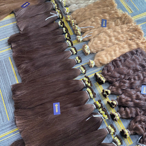 ผมต่อ RUSA แท้ 100% สีบลอนด์เวียดนาม แบบ Super Double Drawn เย็บด้วยเครื่องจักร  แบบ Double Weft ปลายผมเต็ม  I-Tip น้ำหนัก 100 กรัม ขนาด 10-34 นิ้ว - Product Image 5