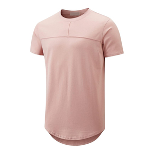 T-shirt tricoté jaune à col rond et manches courtes, coupe classique, couleur unie, décontracté, longueur longue, design épuré - Product Image 4