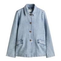 Veste en jean décontractée pour femme, manteau en coton classique à manches longues, boutonnée, vêtement d'extérieur tendance pour le printemps et l'automne
