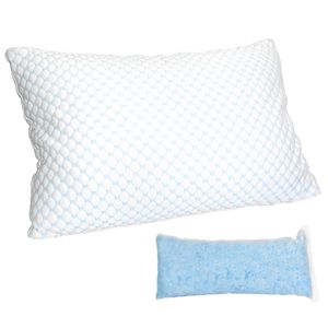Adjustable Cool <b>Memory</b> <b>Foam</b> Pillow 1pc Shredded Extra Filling with Machine Washable Cover for Side Back Stomach Sleepers - Product Image 1