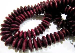 Perles de rubis naturel facettées 9-12 mm, brin de 8 pouces, perles rondelles taillées à l'allemand - Product Image 5
