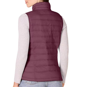 Custom Made <b>Women's</b> Streetwear Puffer <b>Vest</b> Front Zipper Stand Collar Waterproof Windproof Breathable Outdoor Wear Adult Size - Product Image 2