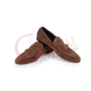 Chaussures habillées en cuir véritable pour hommes, faites à la main, mocassins décontractés à enfiler pour la conduite, chaussures d'affaires en cuir et daim - Product Image 1
