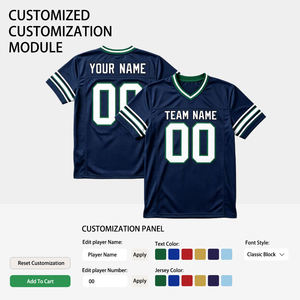 เสื้อฟุตบอลอเมริกันสไตล์ใหม่สำหรับแฟนทีมกีฬา ใส่สบาย ระบายอากาศได้ดี พร้อมชื่อและหมายเลขส่วนตัว - Product Image 2