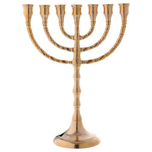 Ménorah juive artisanale, support de bougies Hanouka en laiton, ornement religieux décoratif pour la maison, la table, la synagogue - Product Image 3